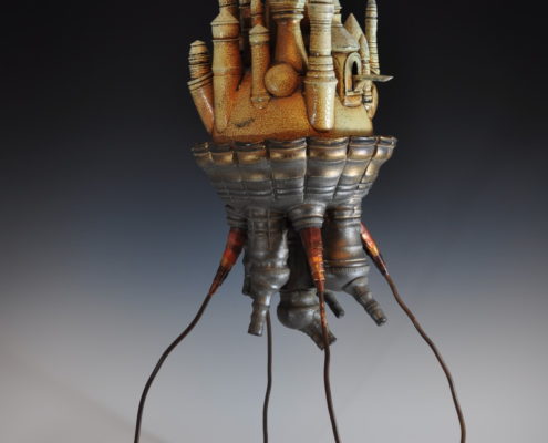 Mobile Sky Temple Ceramic Sculpture Art
